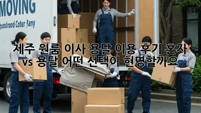 제주 원룸 이사, 용달 이용 후기: 혼자 vs 용달, 어떤 선택이 현명할까요?